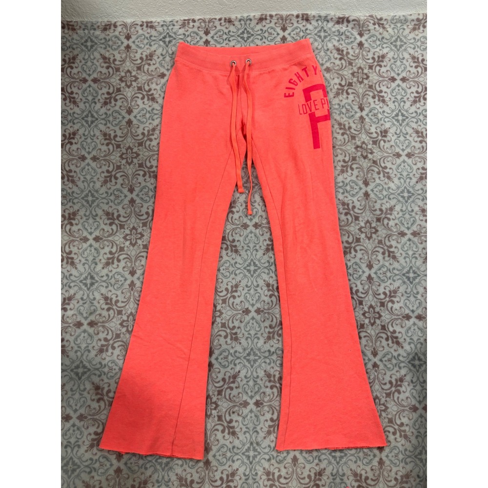 Victorias Secret PINK Neon Coral Flare Sweatpants Eighty-Six Love Pink XS